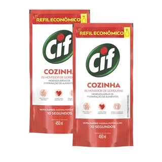 Kit 2 Refis Limpador CIF Ultra Rápido Desengordurante com 450ml