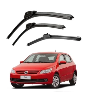 Kit de 3 Palhetas para Limpador de Parabrisa Dianteiro + traseiro para Vw Gol G2 G3 G4 G5