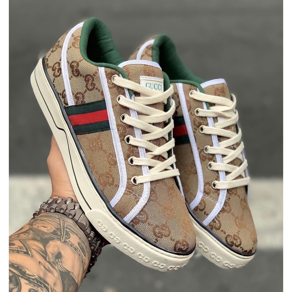 Tênis Sapatênis Masculino Grife Casual Esporte Chique Gucci Pronta Entrega