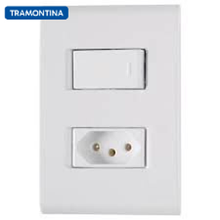 Kit 2 Interruptores de 1 Tecla + Tomada 20A - Tramontina
