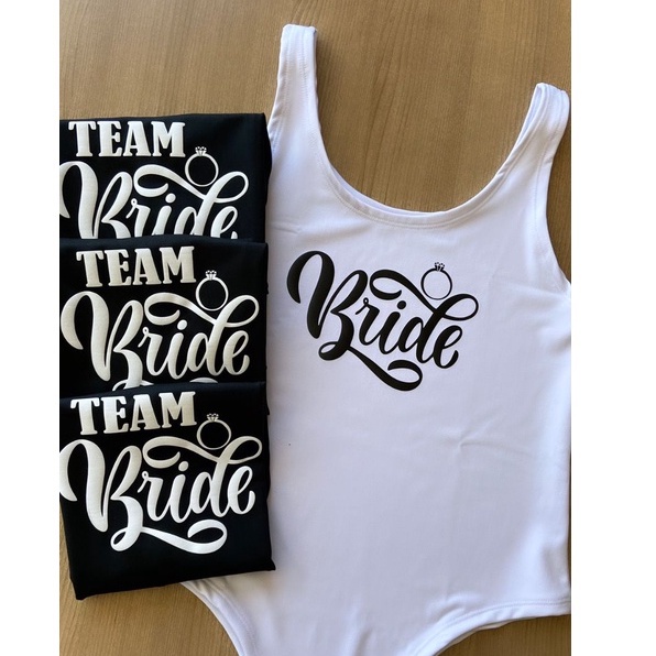 T-shirt Despedida de Solteira - Bride e Team Bride - Personalizável