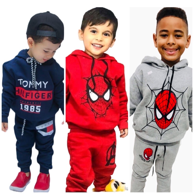 Conjunto de moletom infantil flanelado