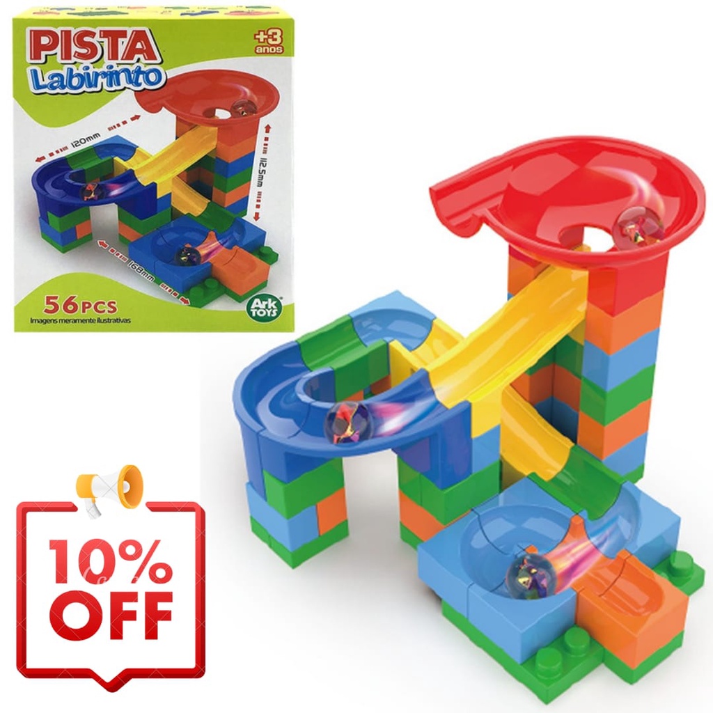 Blocos De Montar Pista Bolinhas De Gude Brinquedo Criatividade Diversão ...