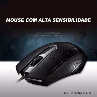 Mouse Óptico Gamer USB Profissional para jogos em Computador e Notebook