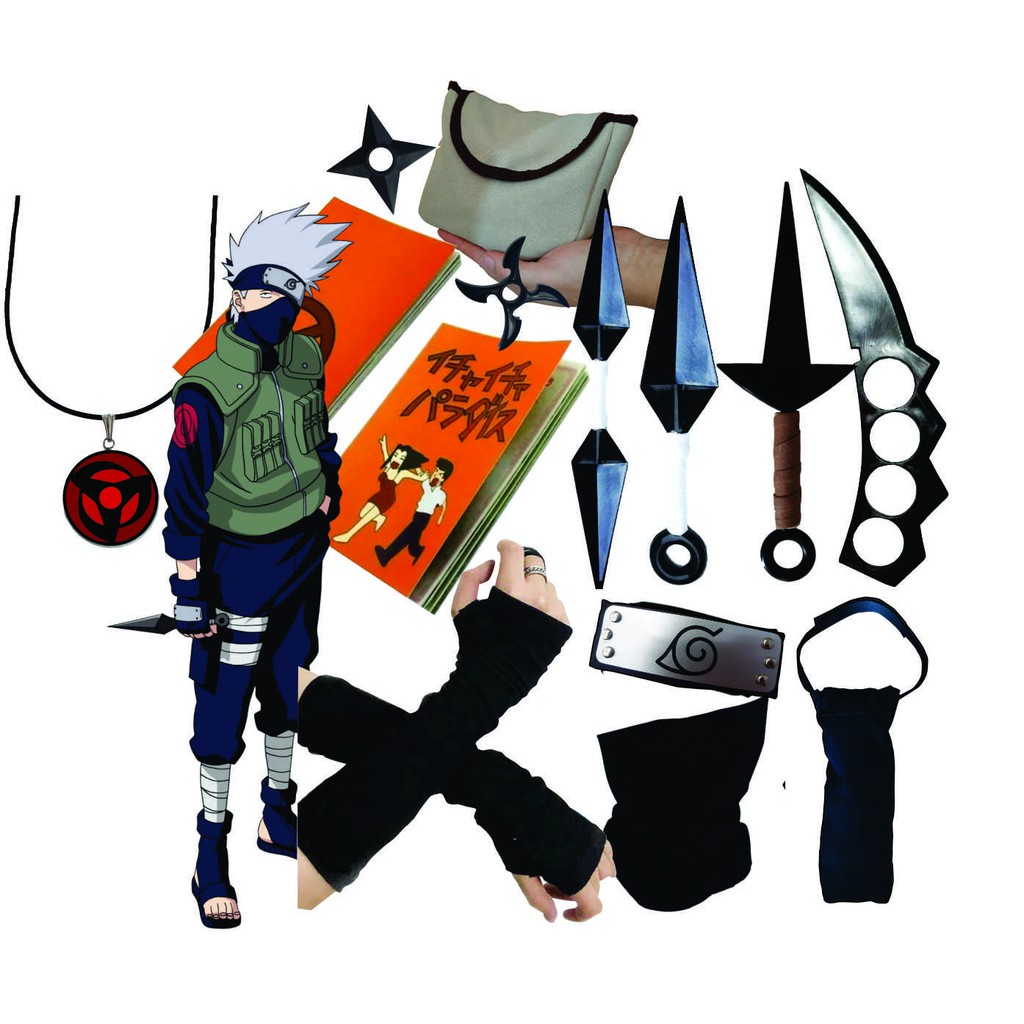 Bandana Preto Naruto Aldeia Vila Oculta da Folha Faixa Ninja Cosplay Anime