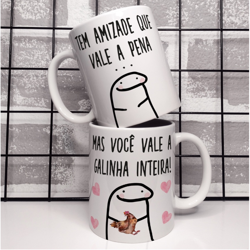 Caneca Flork Meme Amizade Que Vale A Pena Porcelana Ml Shopee Brasil