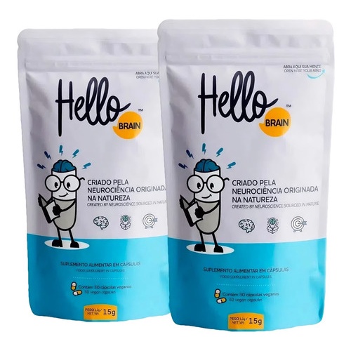 Kit 2x Hellobrain ® 30cps Vegan, Inovador Saúde Cerebral | Shopee Brasil