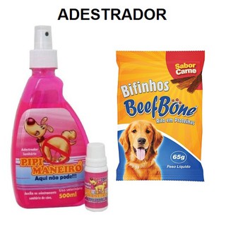 Combo Adestrador Sanitário Educador Para Cachorro Dog Xixi Pode Não Pode + Bifinho