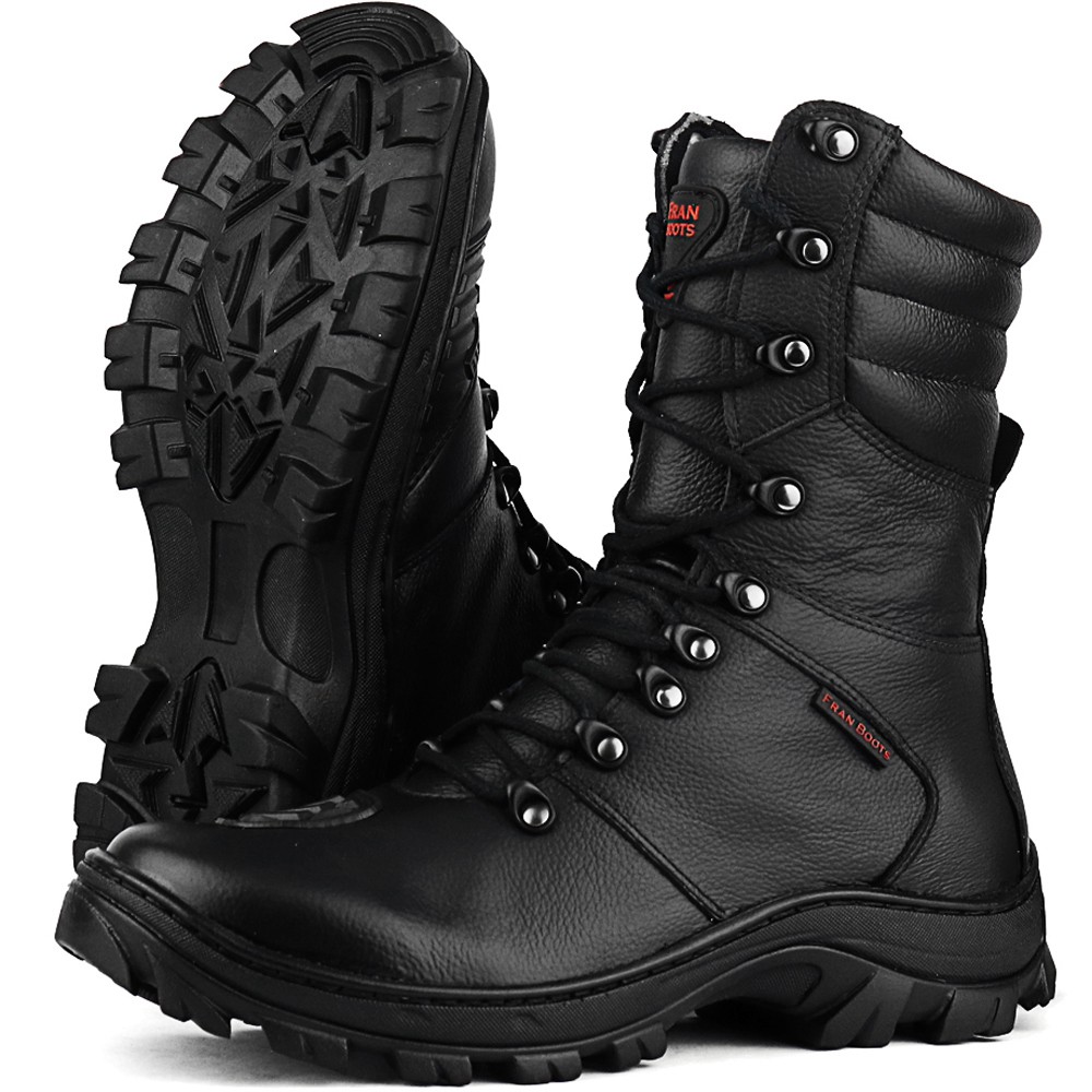 Bota Motociclista Motoqueiro Semi Impermeável Couro Legítimo Palmilha Em  Gel Preto - Feathers Boots