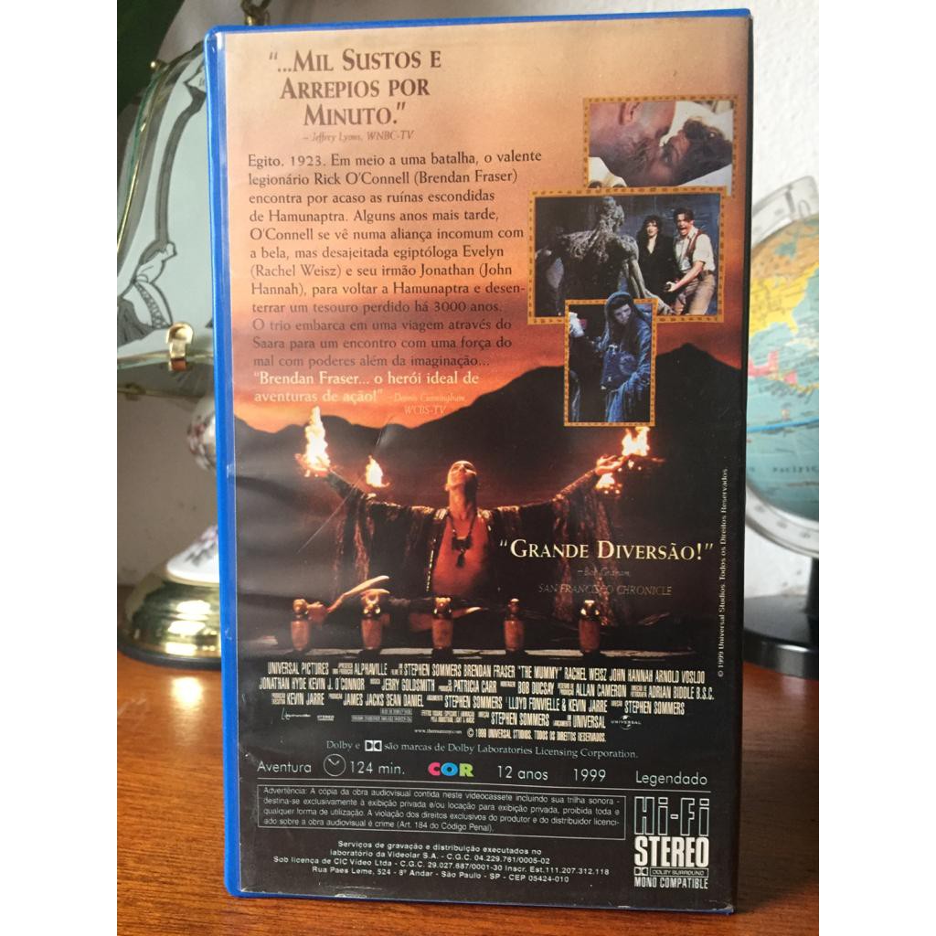 Filme VHS A Múmia - The Mummy (1999) Com Brendan Fraser | Shopee