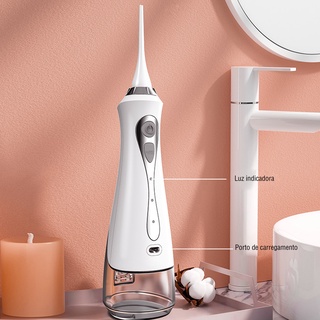 Irrigador Dental Oral Profissional Fio Dental 230ml Recarregável Portatil Utilização ortodôntica/sensível Limpeza dentária