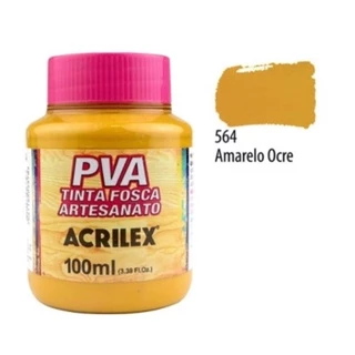 Tinta PVA Artesanato Amarelo Ocre 100ml Acrilex p/ Madeira