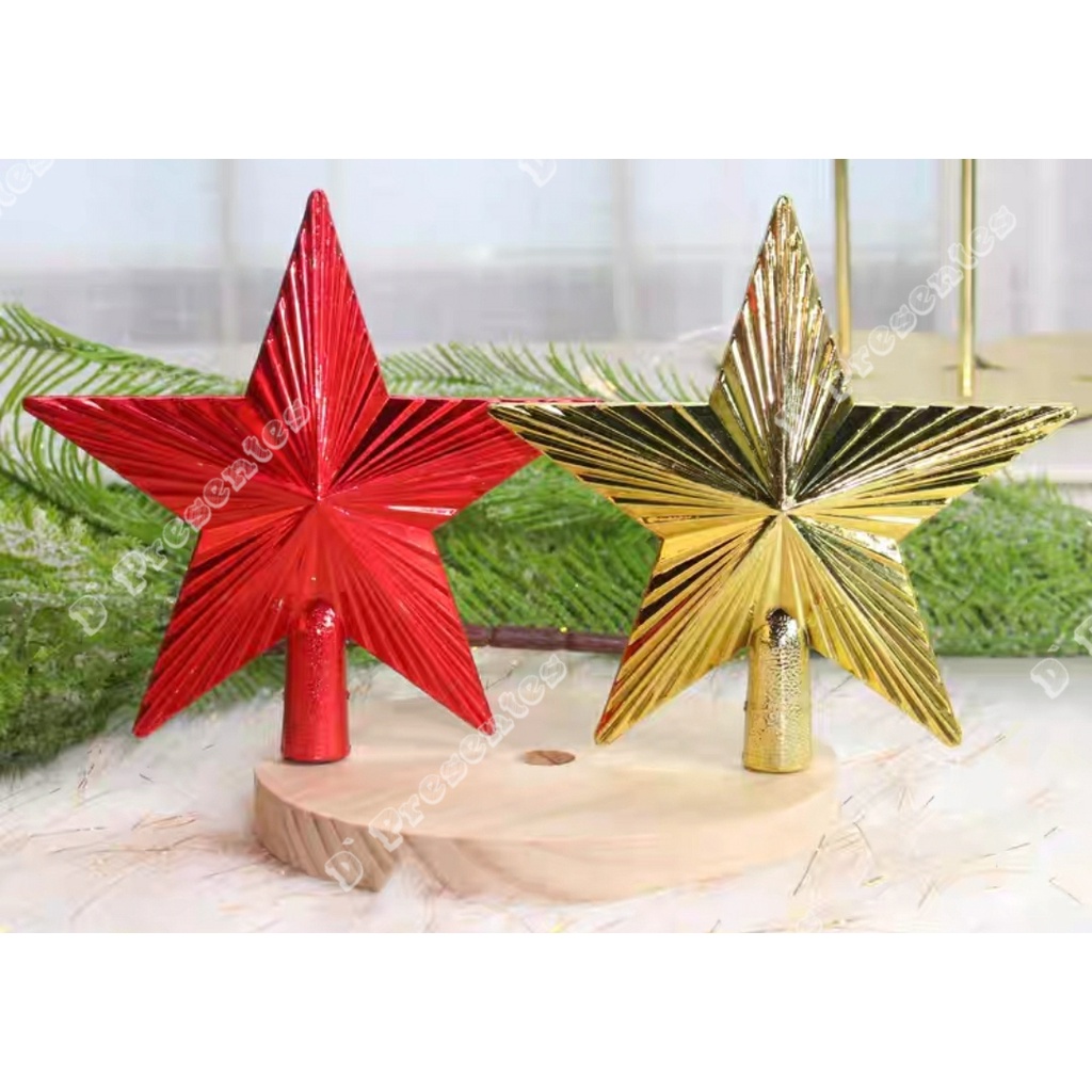 Decoração De Árvore De Natal Rosa De 1 Unidade Topper De Ornamento  Brilhante Em Forma De Estrela De 7,5 Polegadas, Chapéu Superior De Árvore  De Natal Em Forma De Estrela De 19