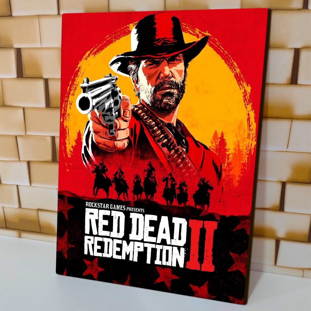 Placa Decorativa mdf Mapa Red Dead Redemption 2
