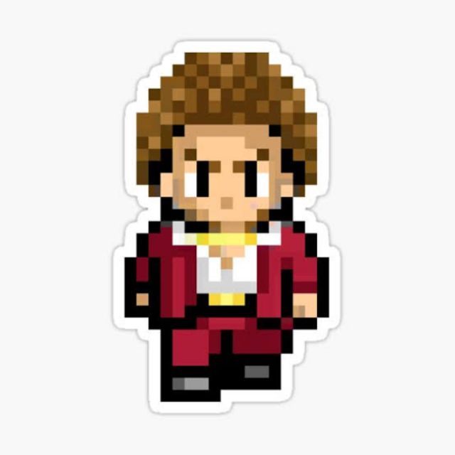 Ichiban Yakuza 7 Ímã ou Chaveiro - Pixel Art / Hama Bead