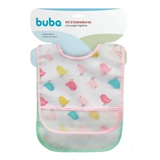 Kit 2 Babadores Com Bolso Pega Migalha Buba
