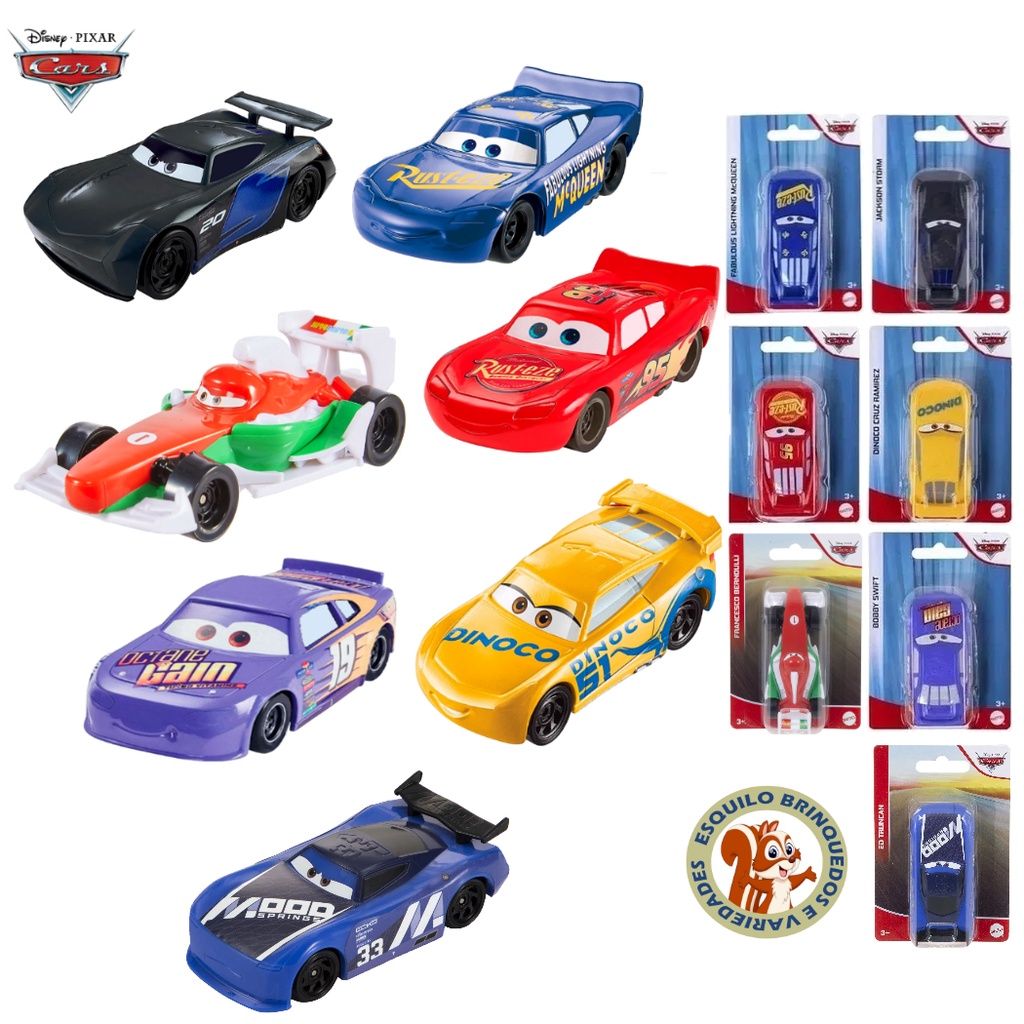 Disney Cars 3 - Relâmpago Mcqueen - DINOCO CRUZ RAMIREZ - JACKSON STORM - LIGHTNING  McQUEEN - BOBBY SWIFT - FABULOUS LIGHTNING McQUEEN Francesco Bernoulli