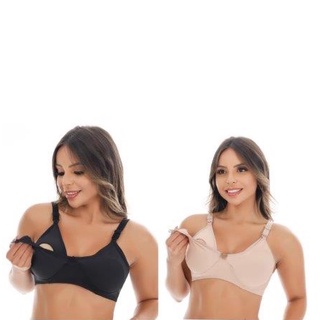 Kit 2 Sutiã Reforçado Amamentação Microfibra Lingerie Gestante Pós Parto Soutien