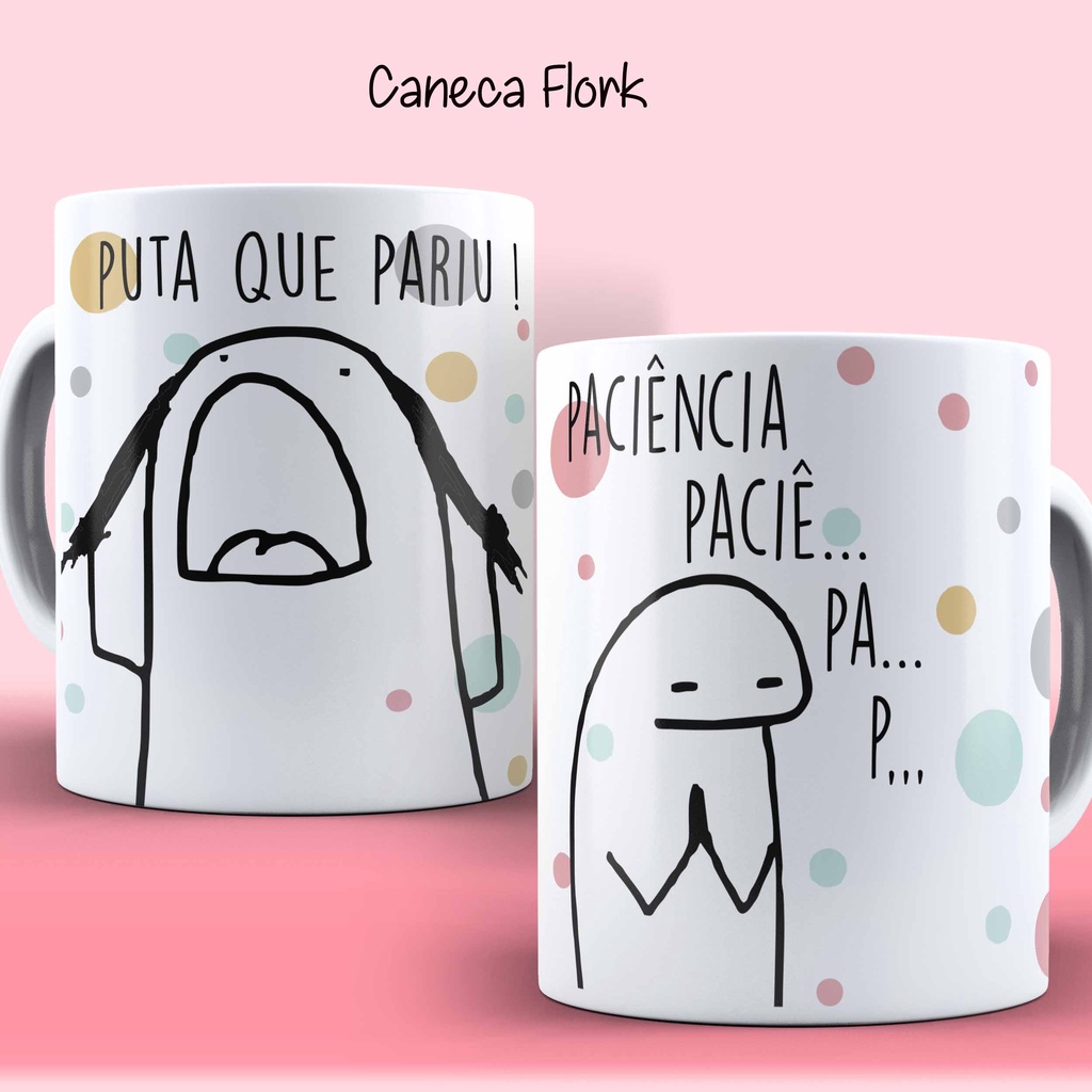 Caneca Flork Meme Palito Figurinha Sticker Presente Criativo Frases  Divertidas Engraçadas