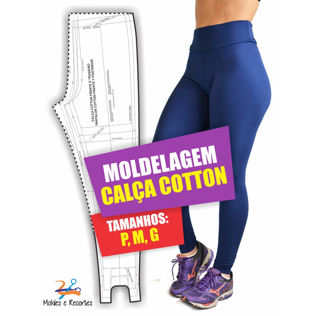 Molde Calça Legging Cós Alto De Academia Fitness