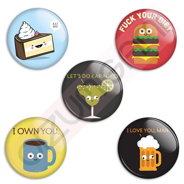 Bottons Modelos Divertidos - Comida - Tam: 4,5cm - Broche - Botons ...