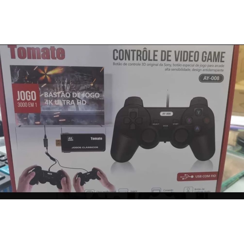 Videogame Retrô Pollo® 4000 Jogos + 2 controles de brinde (Resolução 4K  Ultra HD)