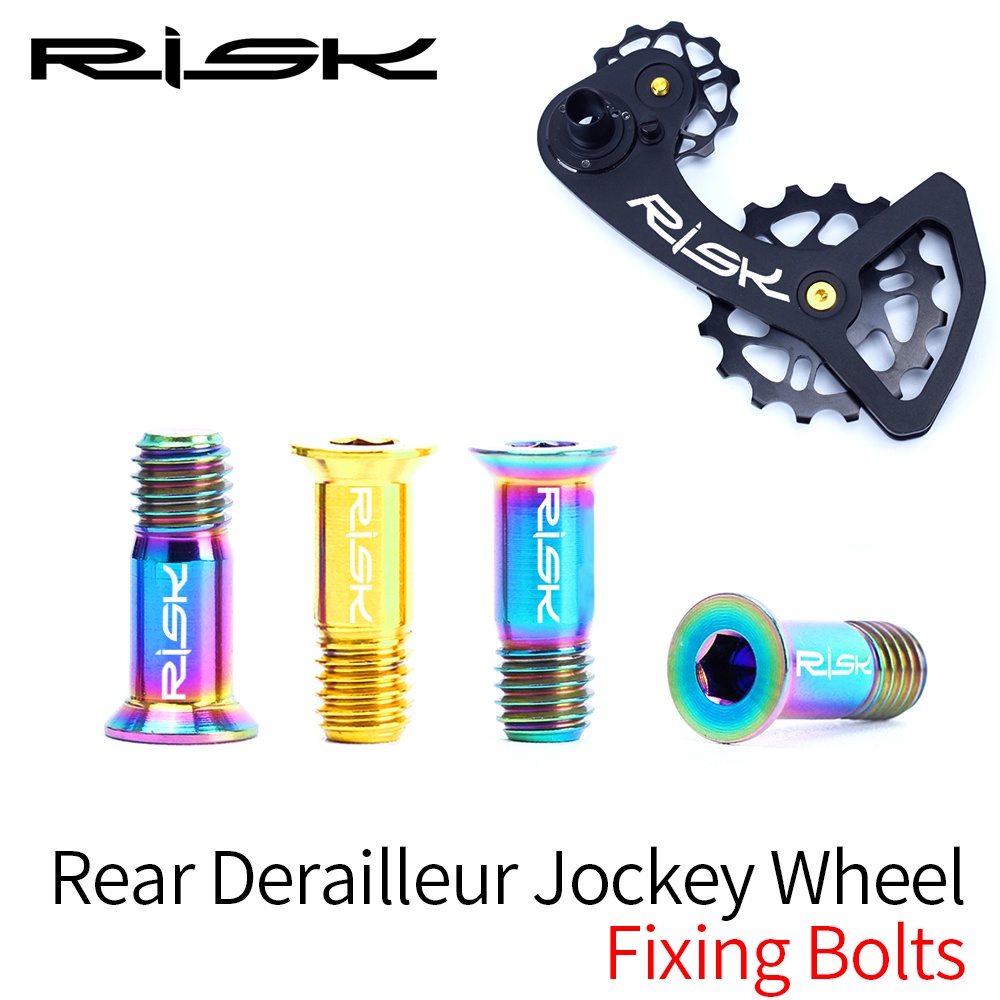 RISK M5x14.2mm Bicicleta De Estrada Ciclismo Desviador Traseiro Roda Jockey Parafuso Fixo Para Polia Leve Oco