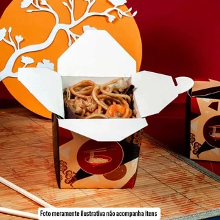 Embalagem Box Yakisoba, BLACK Culinária Japonesa Oriental - Pct. c/ 25 un