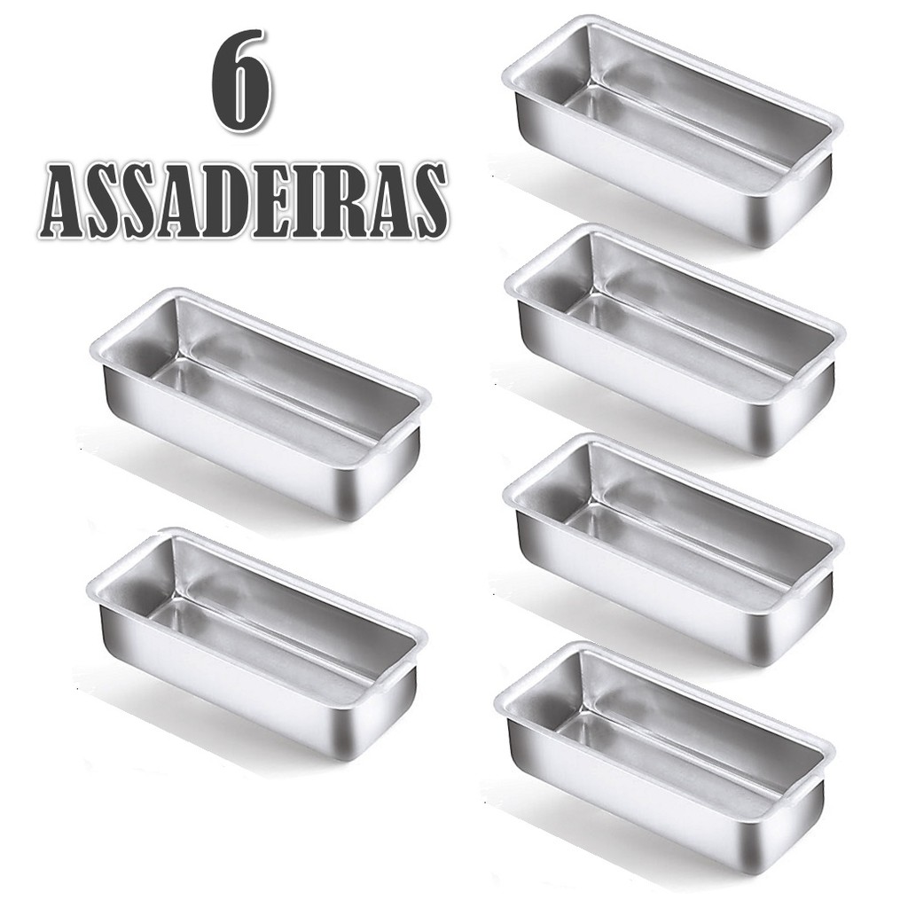 Conjunto 6 Formas Assadeira Pão Caseiro Gelo E Bolo Inglês N