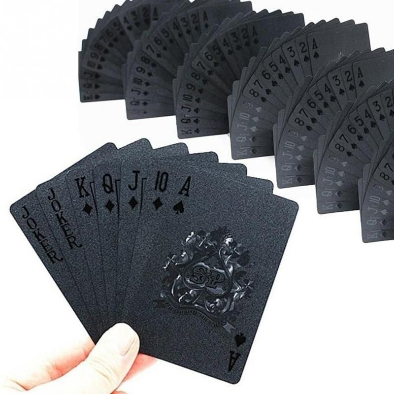 Kit Jogo de Cartas Baralho truco poker Papel - Preto LT - 20026P