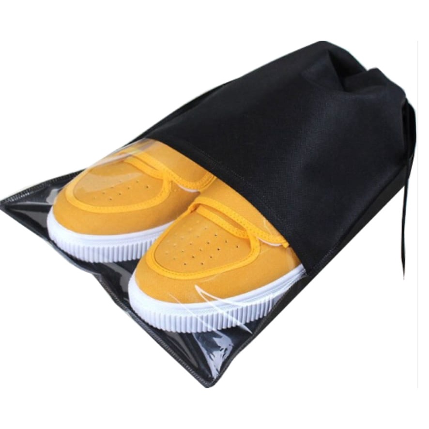 Kit 5 Unidades Saco TNT com Visor Transparente Organizador Armazenamento Calçados Sapatoscm Sandálias