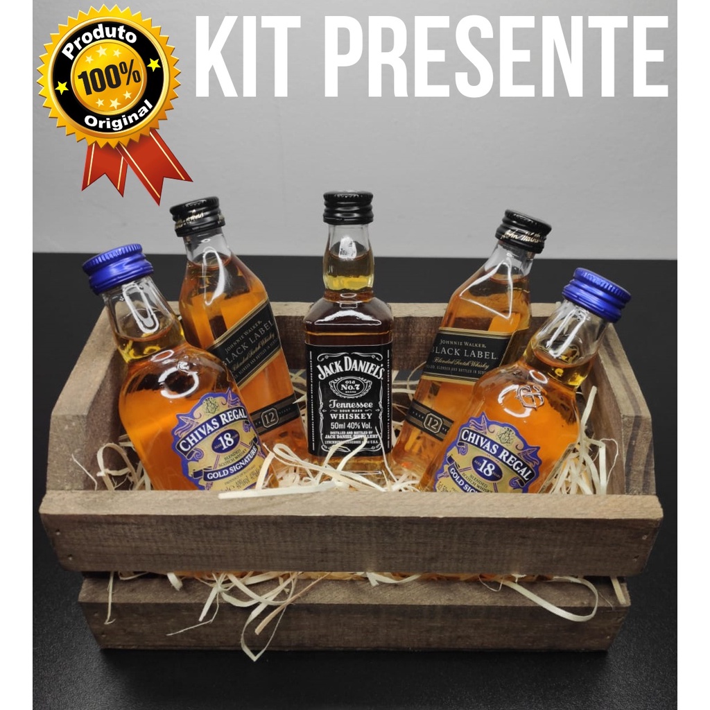 Kit Whisky Presente Miniaturas Originais | Shopee Brasil