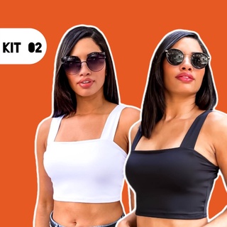 KIT 2: Cropped Alça Grossa Suplex
