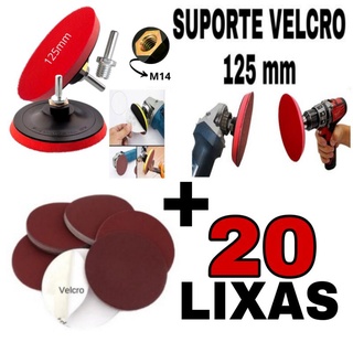 Suporte Velcro + 20 Lixas Disco Para Parafusadeira/ Esmerilhadeira Pronta Entrega