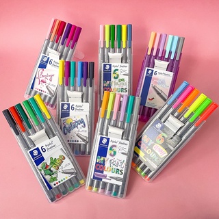 Caneta STAEDTLER Triplus Fineliner 334 - Com 6 Cores (Escolha o Estojo)