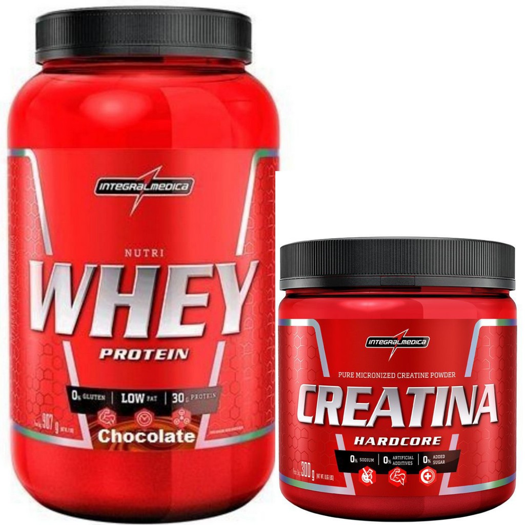 Combo Nutri Whey Protein 900 Pote + Creatina 300g – Integral Medica