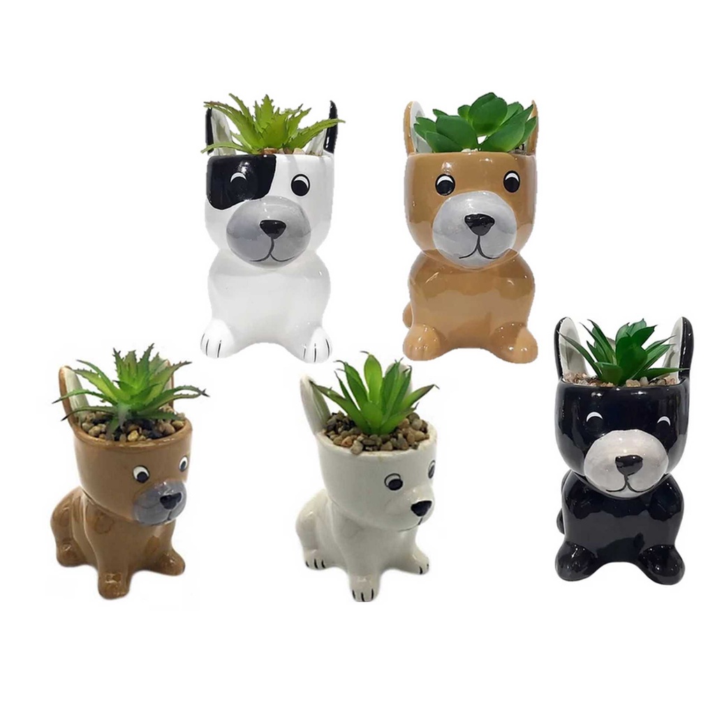 Vasos de plantas para cães, vasos de flores de PVC ornamentos em vaso de  plantas em forma de Collie suporte de recipiente para jardim ao ar livre  pequenas coisas (pastor inglês) 