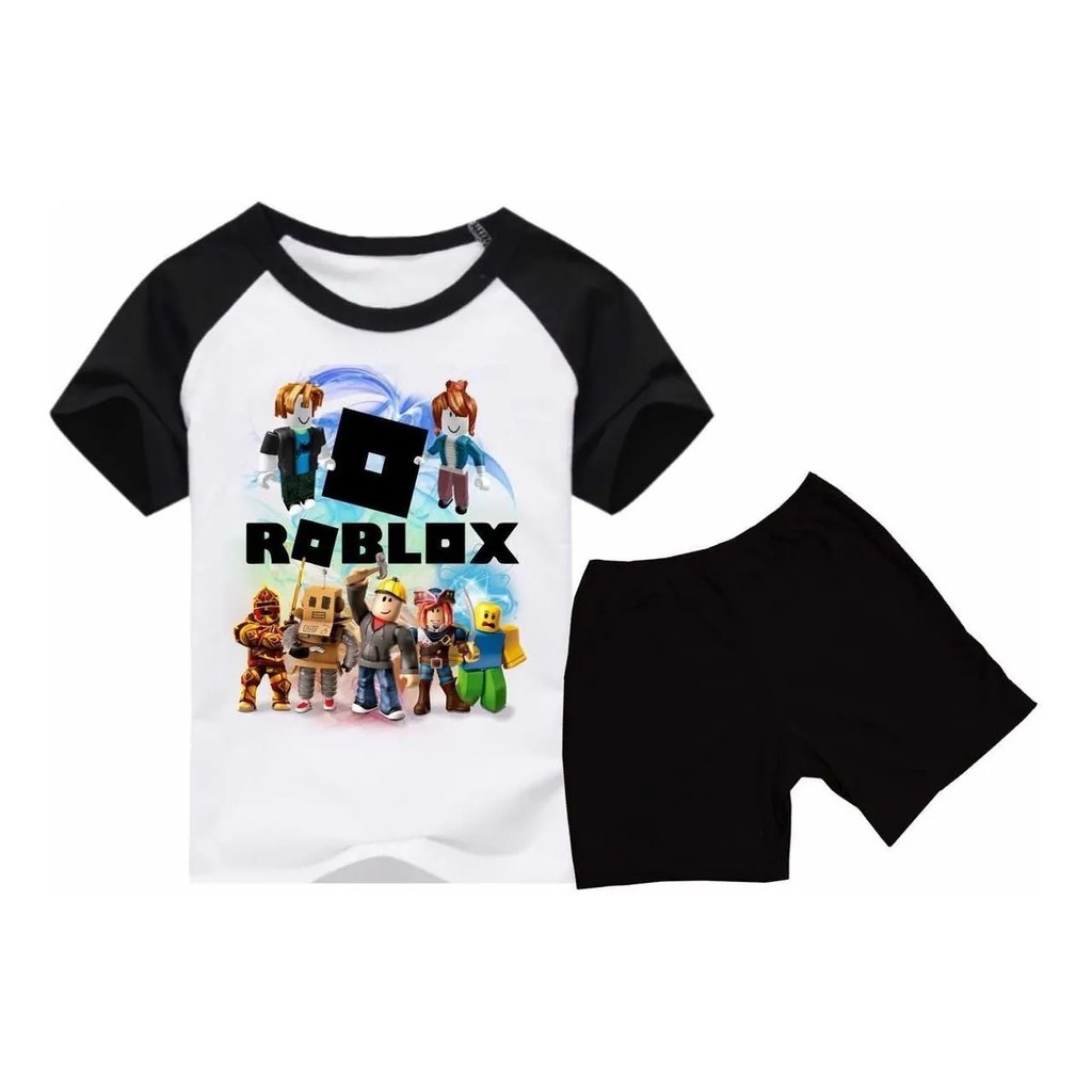 Camiseta Manga Preta - Roblox Personagem Personalizado