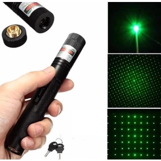 HYQ1512 Caneta Laser Laser Pointer Verde com Bateria Recarregável com Chave de Segurança Laser