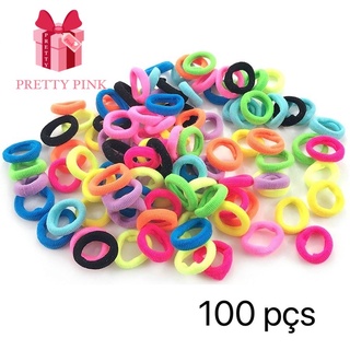 Kit 20-100 unidades de elástico xuxinha para cabelo colorido/preto