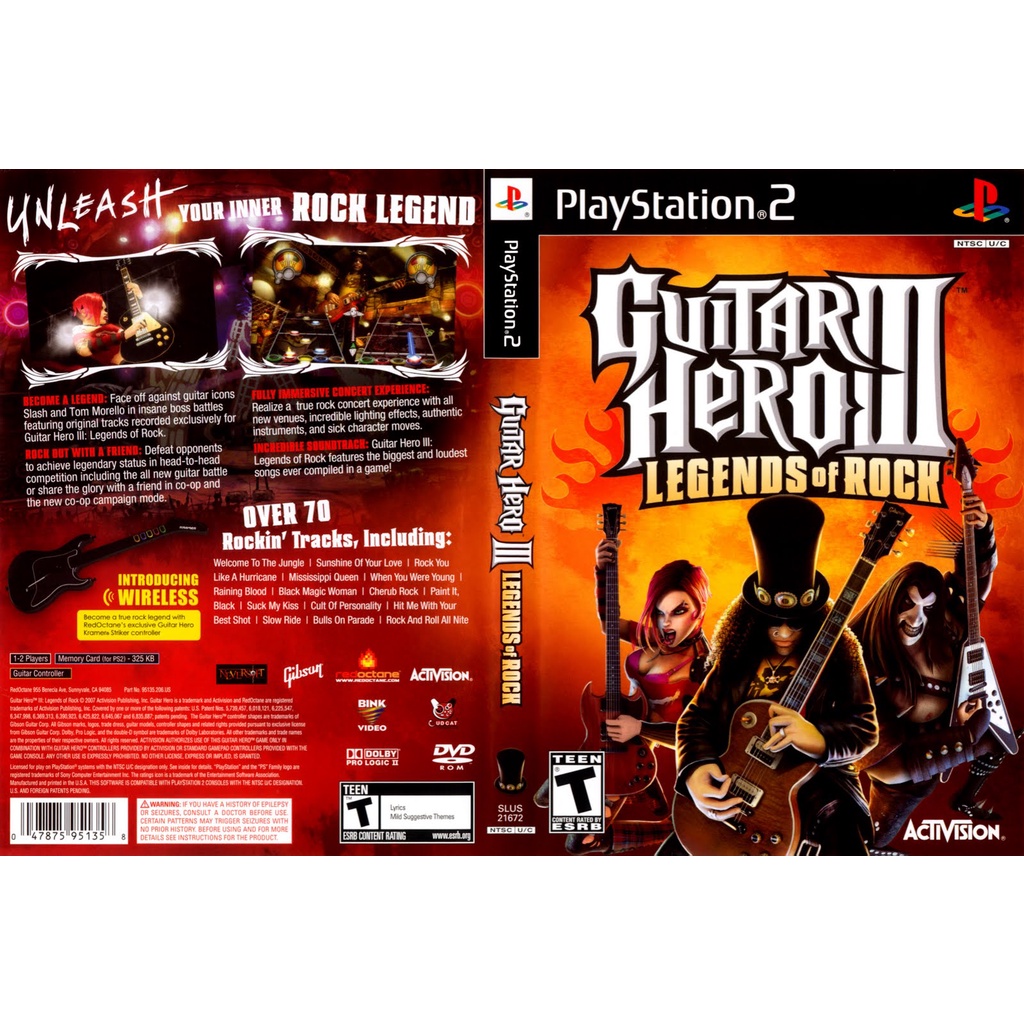 Guitar Hero III: Legends of Rock - Jogo PS2 Míidia Física