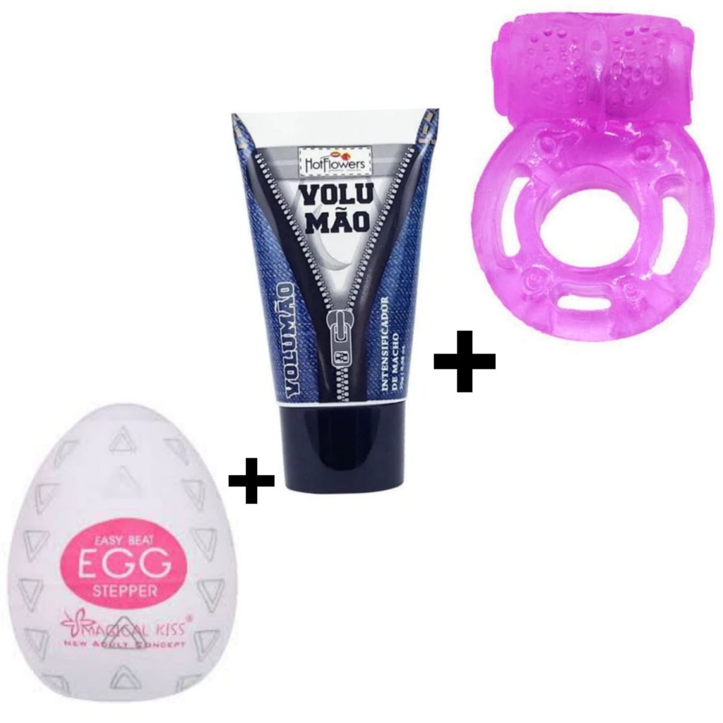 Kit Gel Excitante Masculino VolumÃo 25gr Egg Masturbador Masculino Magical Anel Peniano Com