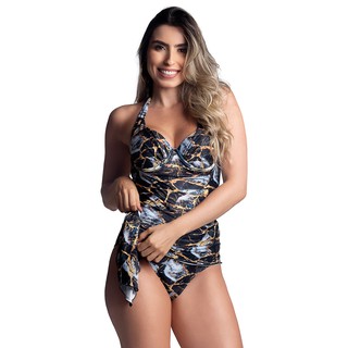 Maiô com hot sale saia preto