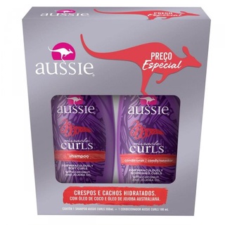 Kit Aussie Curls com Shampoo de 360ml + Condicionador Para Cabelo Cacheado 180ml
