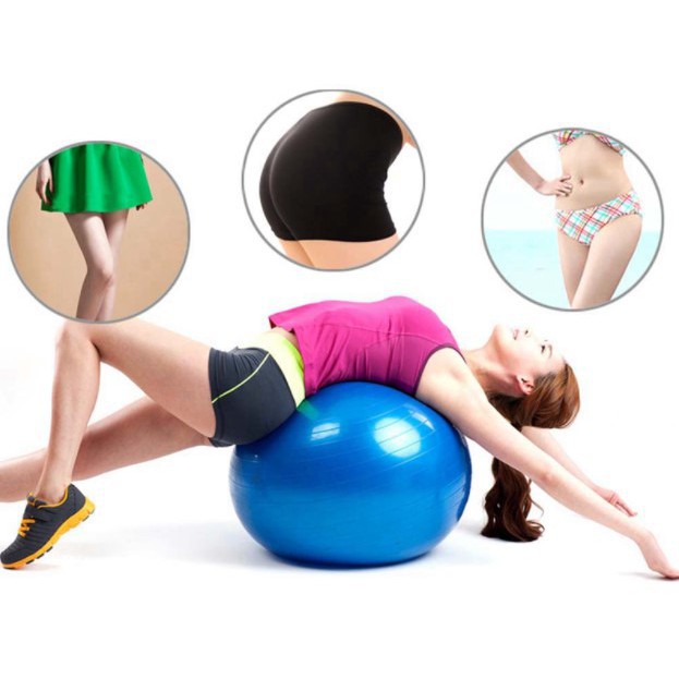 Kit Bola Suíça Pilates Yoga 55cm + Alongador de Pernas Faixa