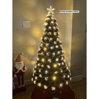 Árvore de Natal LED Fibra Ótica Cristal 150Cm Luzes Bivolt