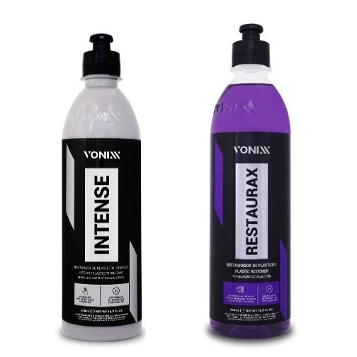 Kit intense renovador de plásticos + restaurax 500ml Vonixx