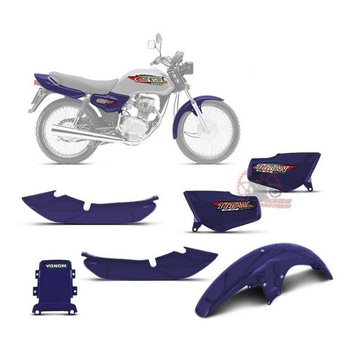 Kit Carenagem Cg 125 Titan 99 - 2000 Azul Adesivo