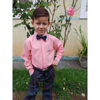 Camisa social rosa store infantil