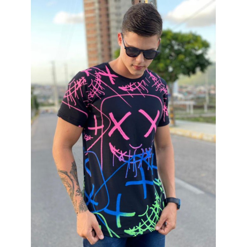 Roupa festa best sale neon masculina